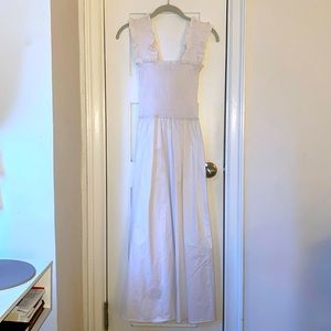 Smocked Maxi Dress in Poplin